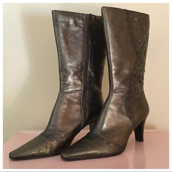 BANDOLINO Calista Mid-calf Leather Boot Bronze 8.5 - Picture 3 of 8
